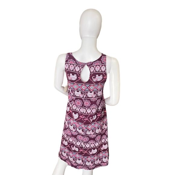 Bobbie Brooks Dress Large Elephant Print Boho Tribal Swim Cover Up Resort Wear - Picture 9 of 13